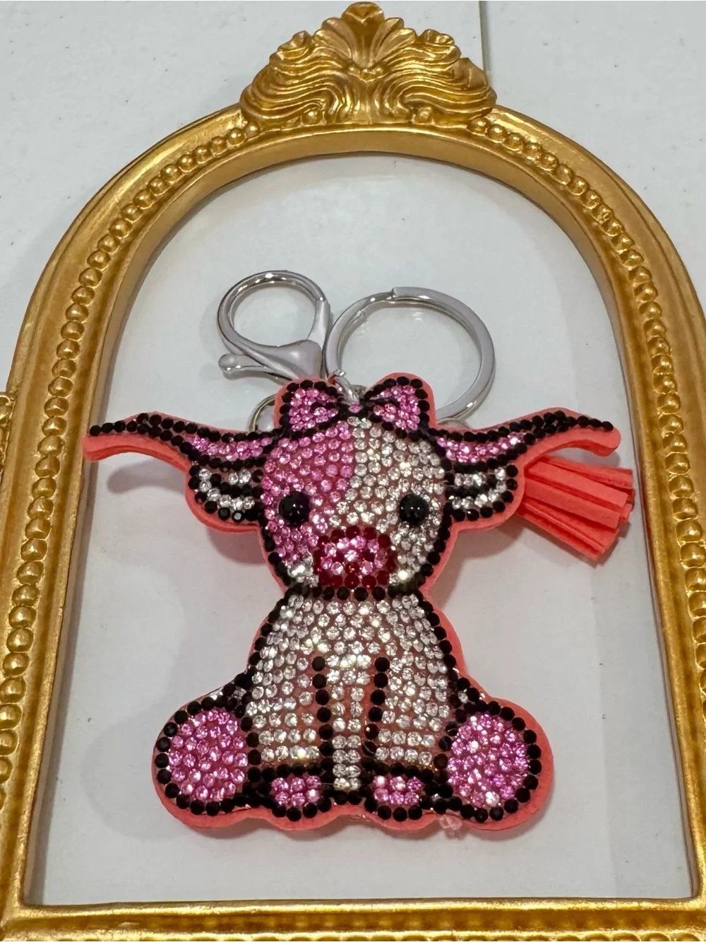 New Pink Baby Longhorn Keychain/Bag Charm